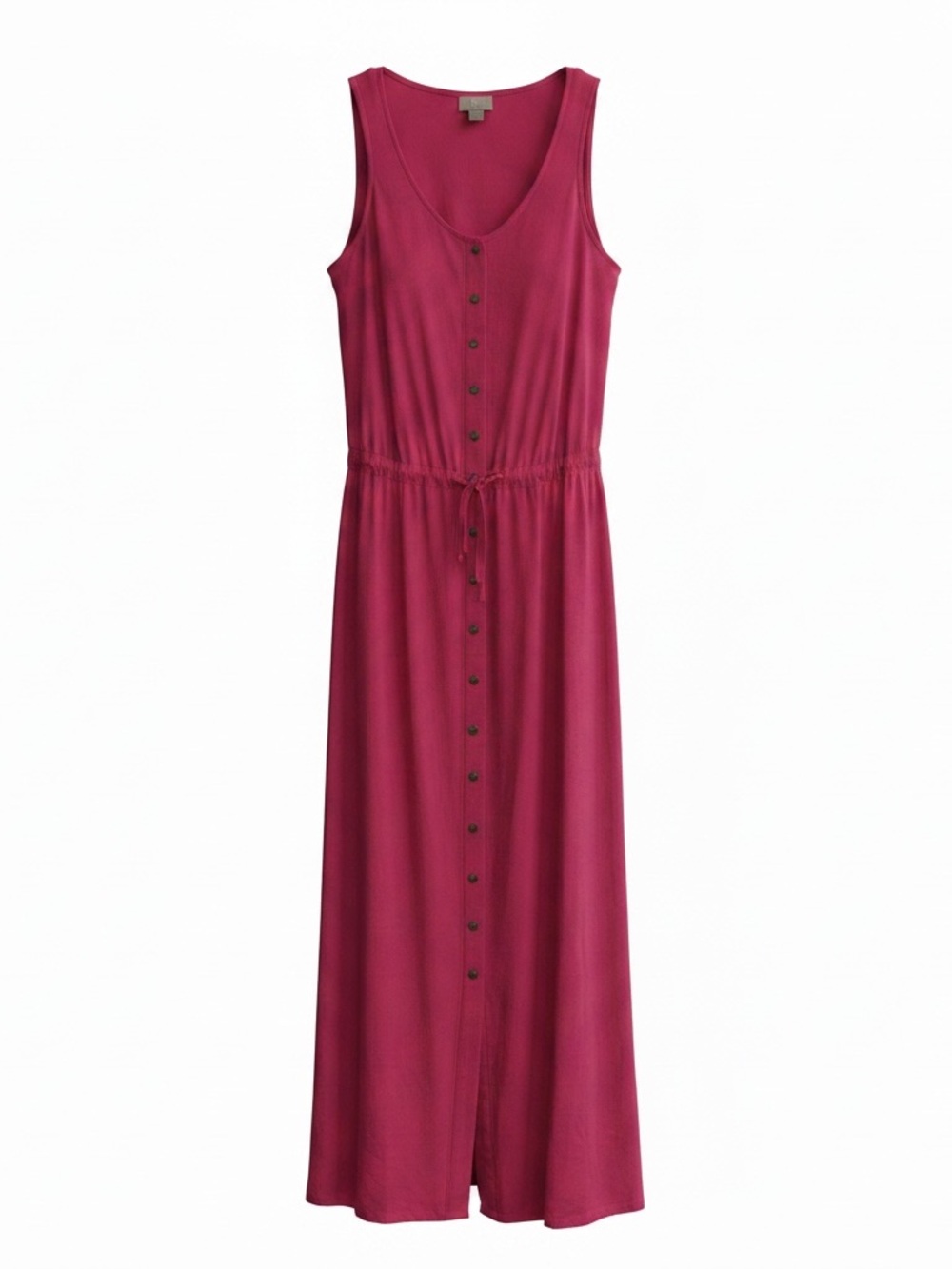 J. Jill Button Front Tie Waist Sleeveless Maxi Dress